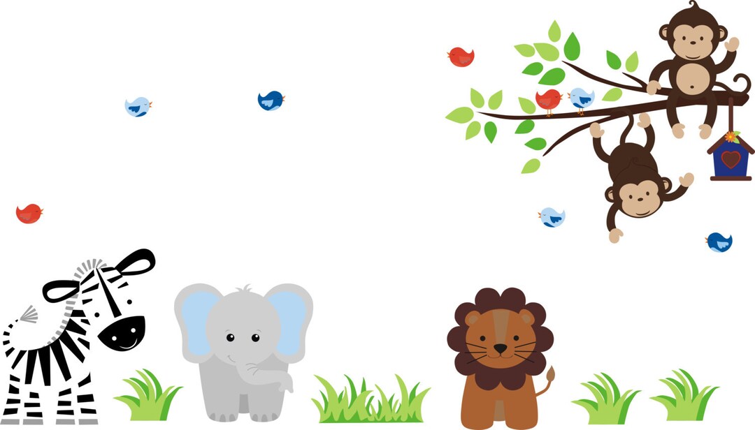 Large Animal Wall Decals Large Decals for Baby Nursery Etsy