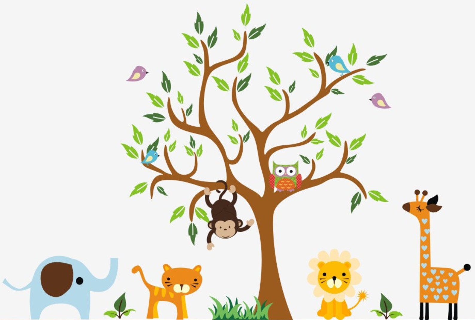 Jungle Wall Decals Safari Wall Decals Animal Wall Stickers Etsy