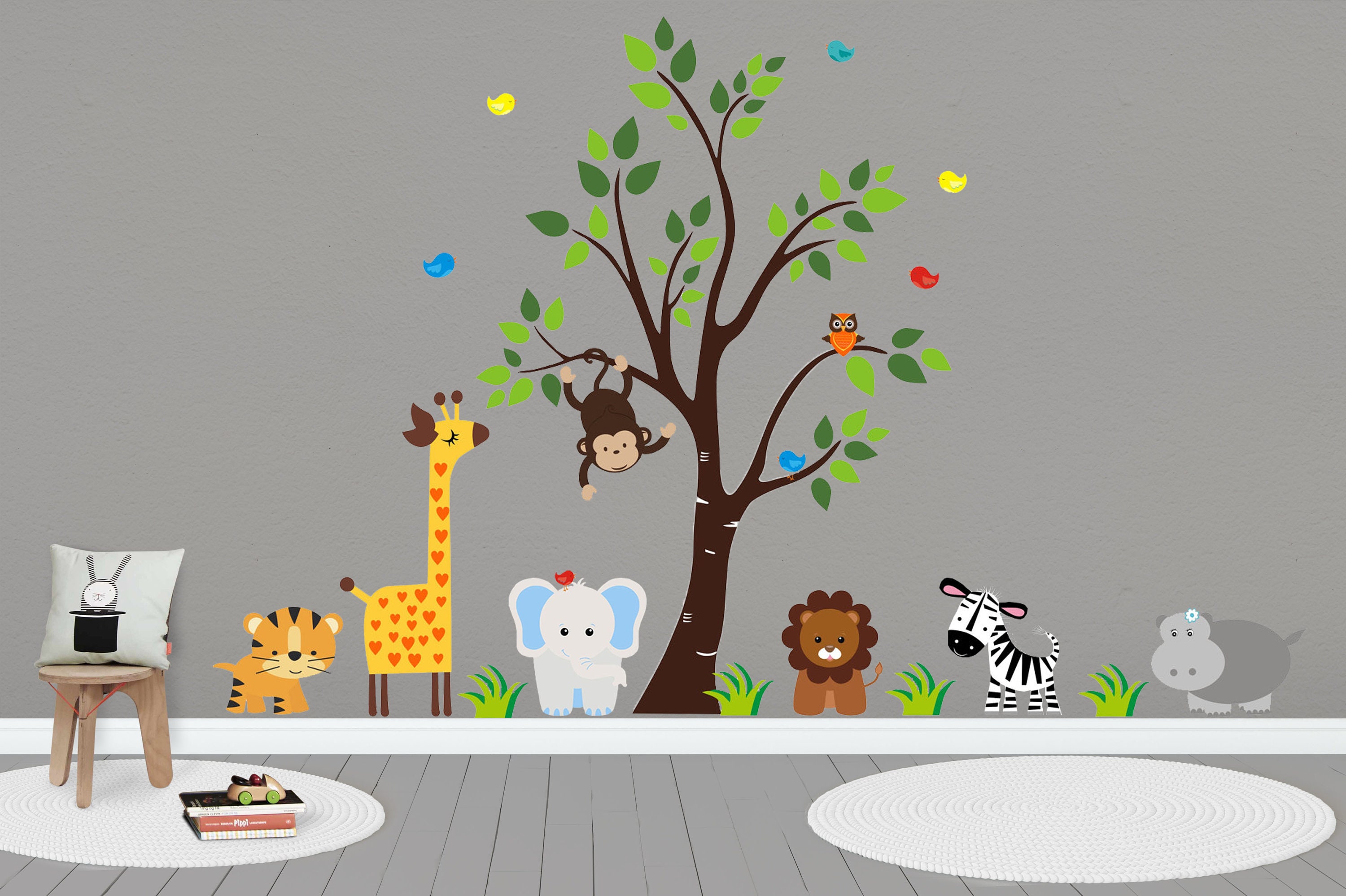 Wall Decals for Nursery Room Safari Animal Wall Decals Etsy