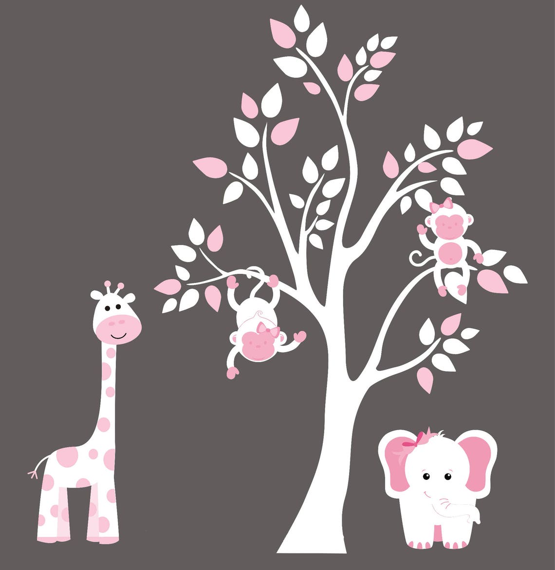 Pink Nursery Decals White Nursery Decals Baby Girls Decals Etsy
