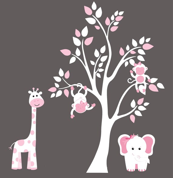 Pink Nursery Decals White Nursery Decals Baby Girls Decals Etsy