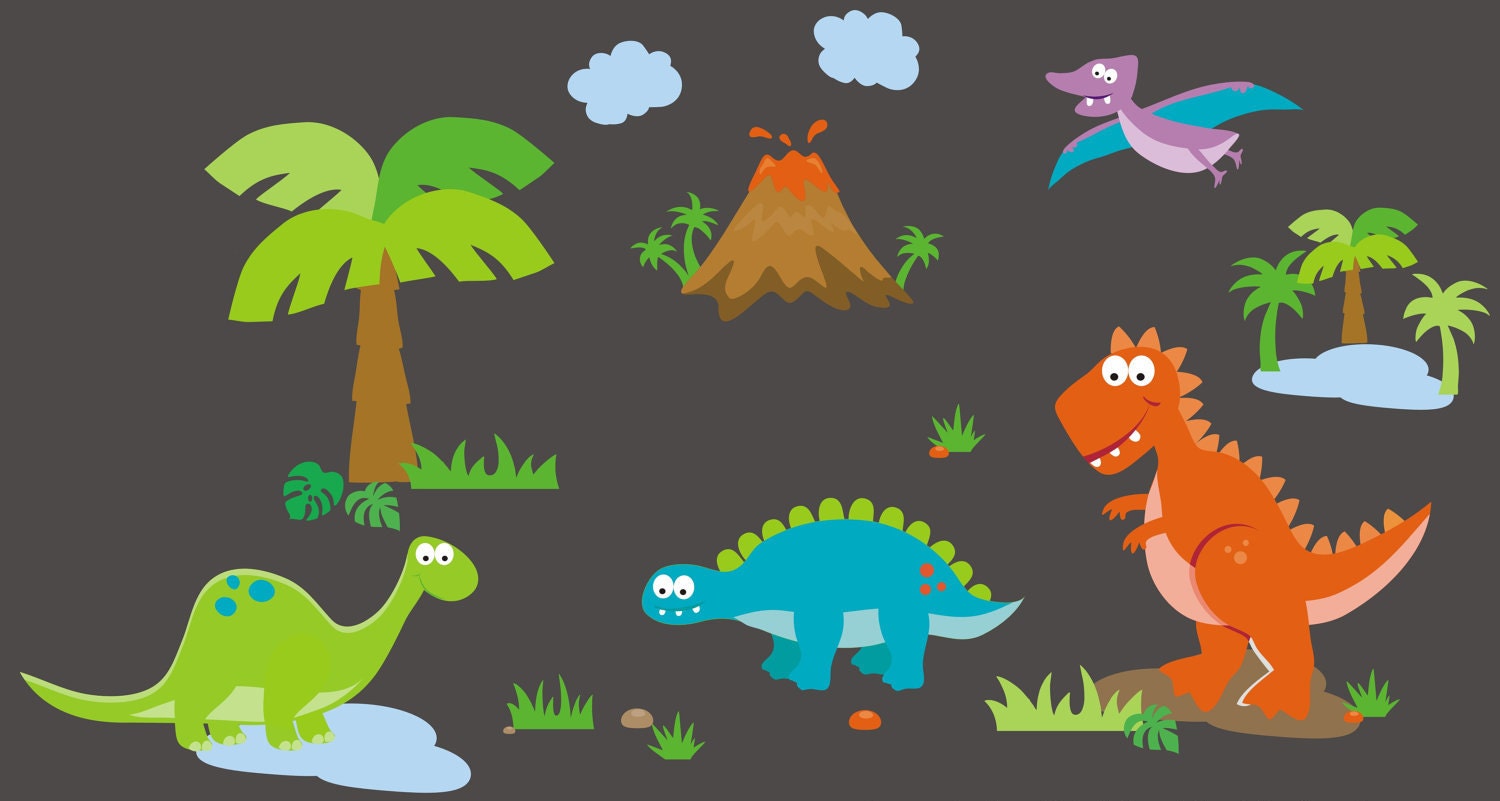Dinosaur Wall Decals Wall Decals for Nursery Room Large Etsy
