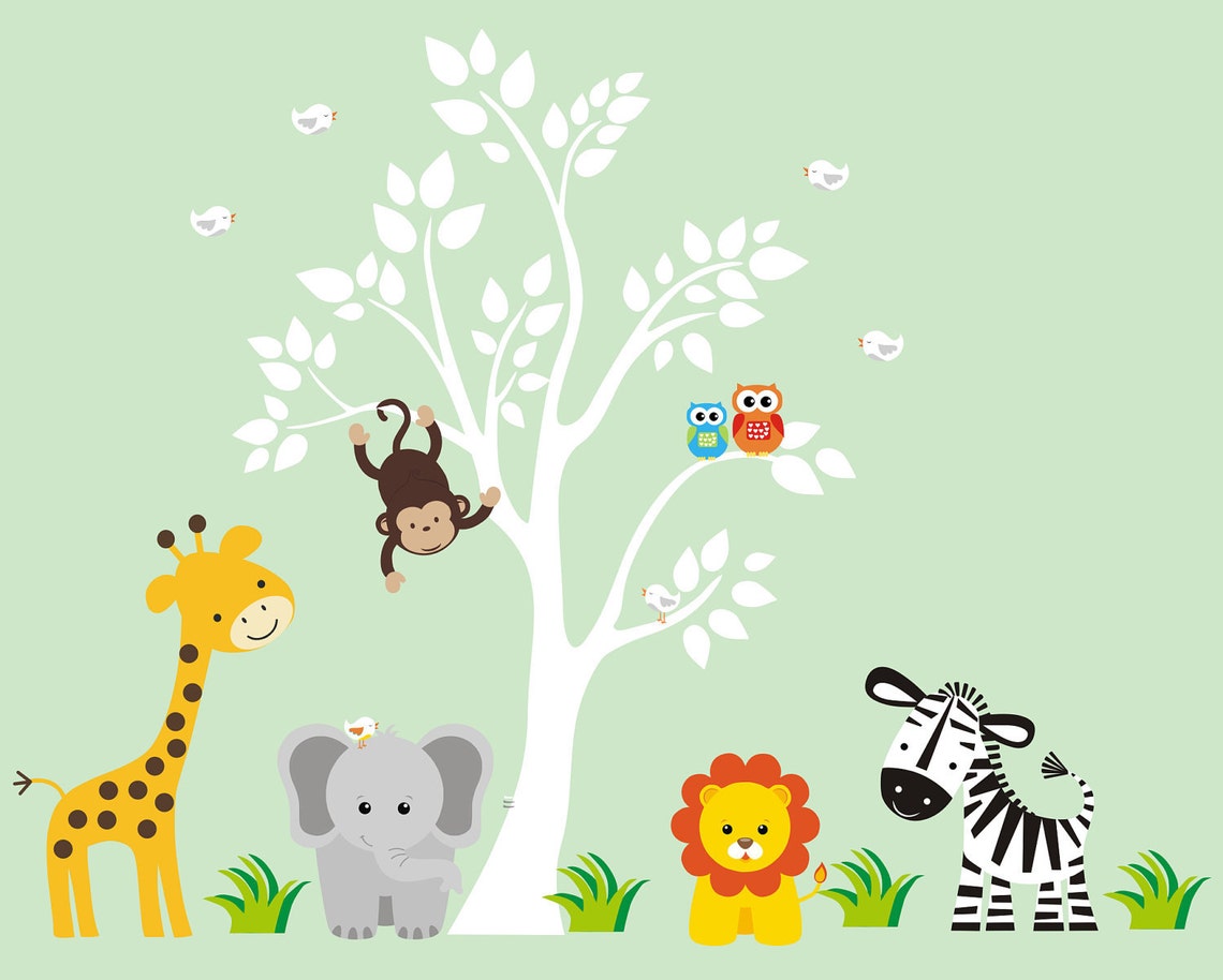 Nursery Wall Decals Safari Wall Decals Jungle Wall Decals Etsy