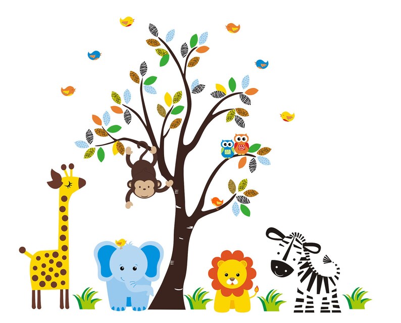 Nursery Wall Decals Baby Stuff Safari Stickers Jungle Etsy