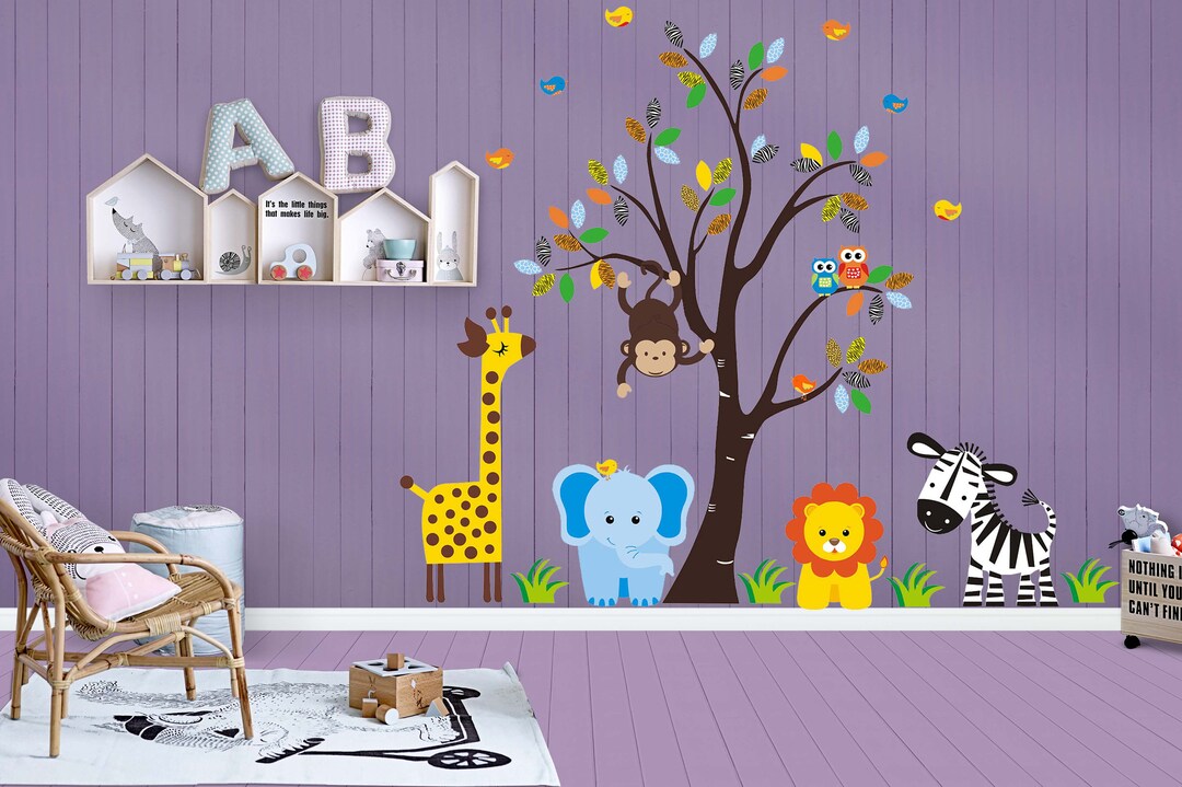 Nursery Wall Decals Baby Stuff Safari Stickers Jungle Etsy