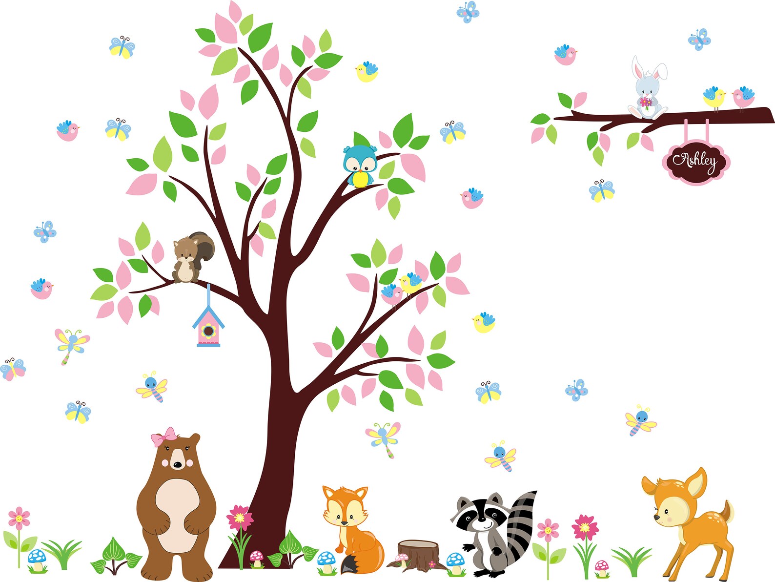 Woodland Nursery Decal Forest Wall Decals Nursery Nursery Etsy