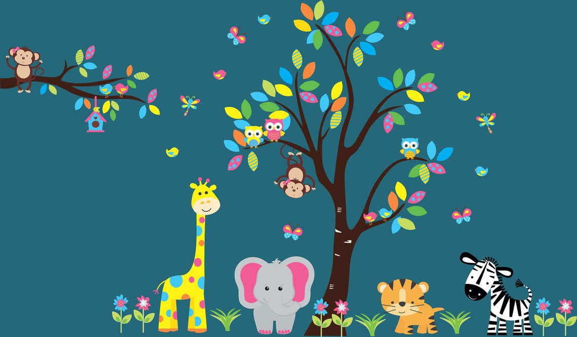 Wall Decals Nursery Safari Nursery Decals Jungle Wall Etsy