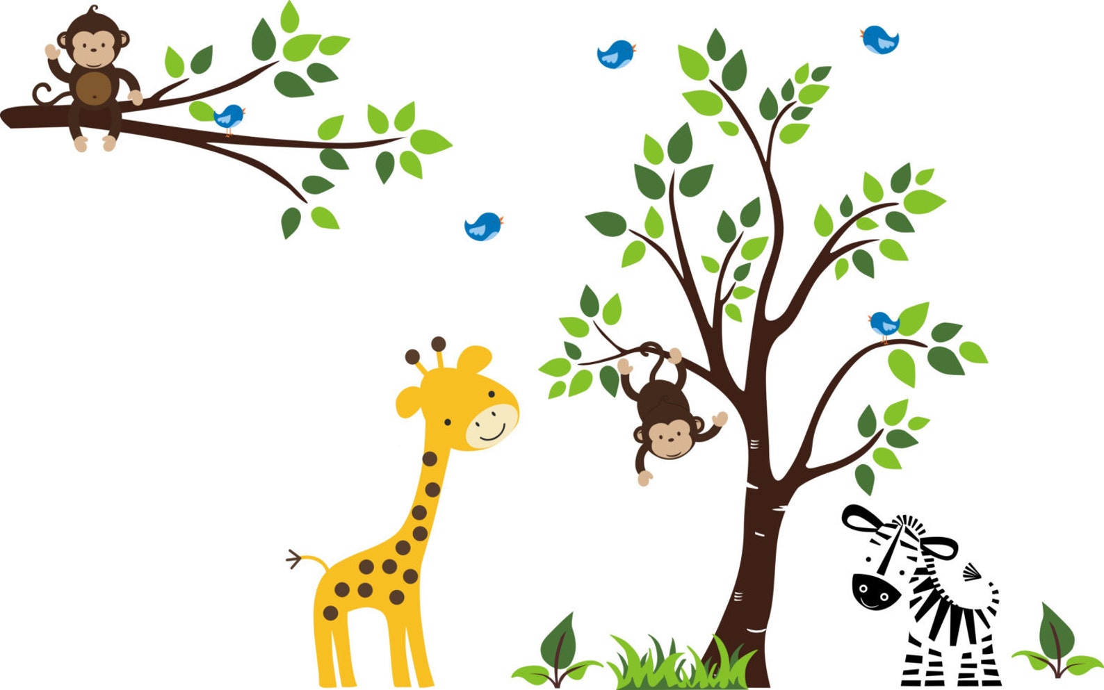 Jungle Wall Decals Safari Wall Decals Nursery Room Stickers Etsy