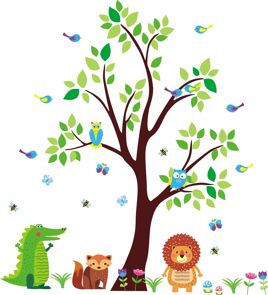 Safari Animal Decals Nursery Wall Decals Jungle Themed Etsy