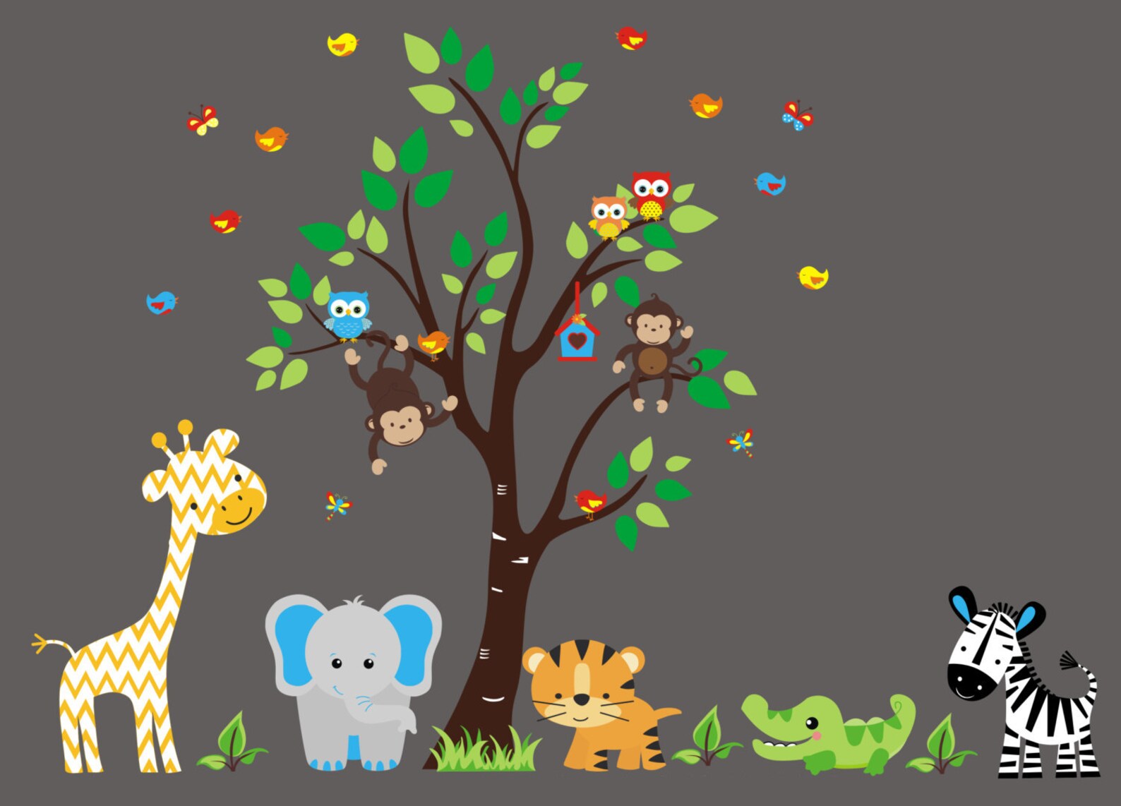 Wall Decals Stickers Baby Nursery Decor Jungle Safari Etsy