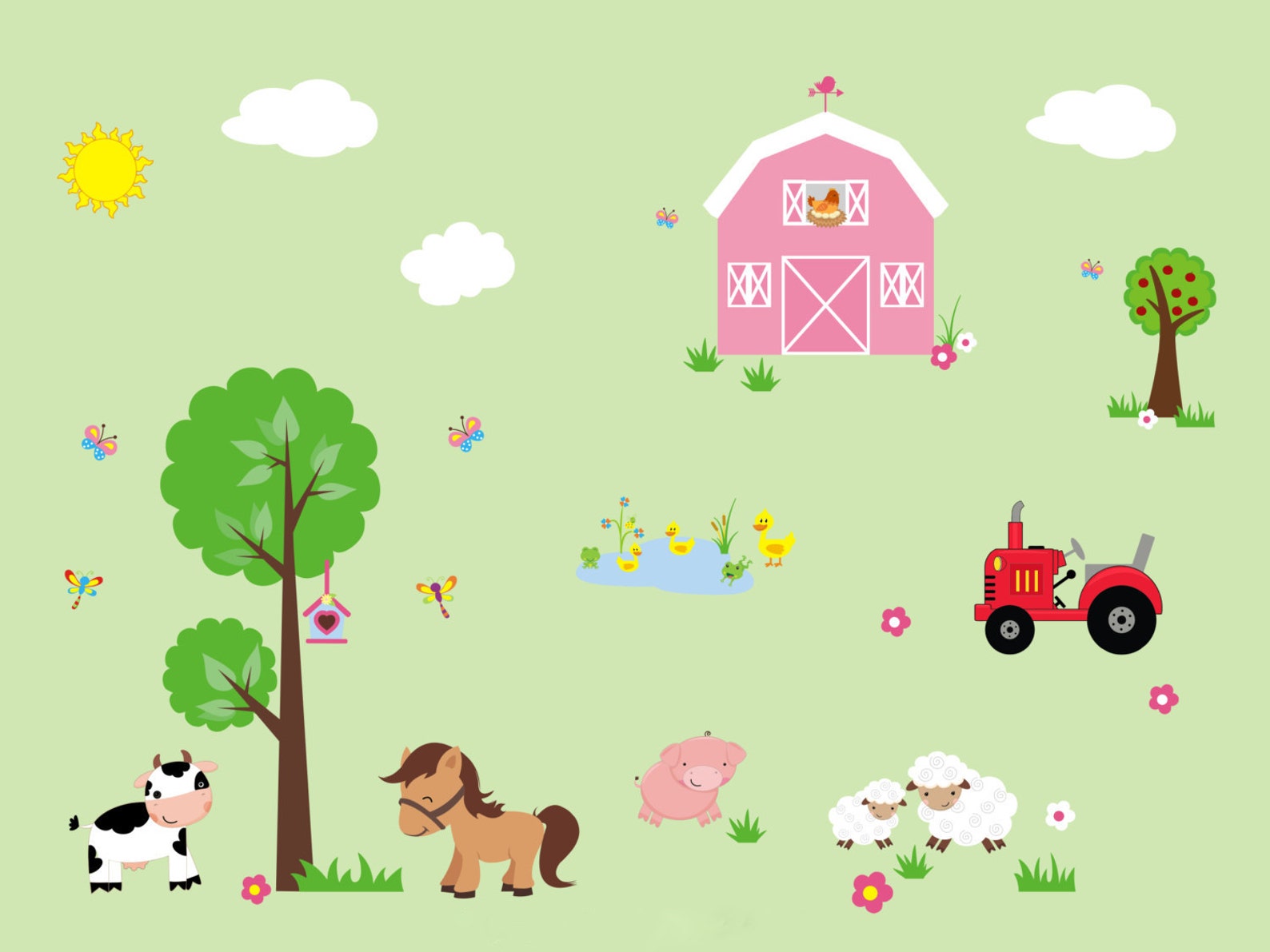 Farm Nursery Wall Decals Country Barn Wall Decals Kids Etsy