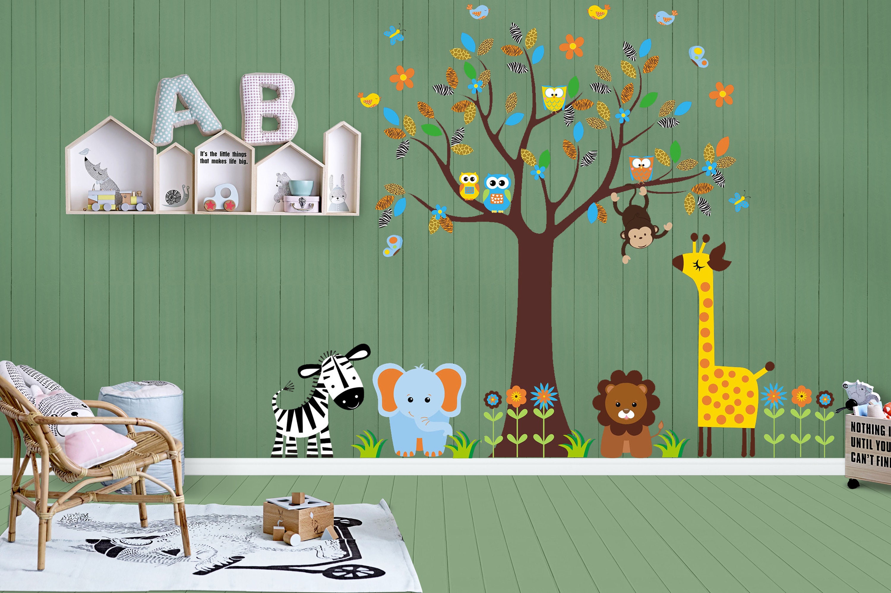 Jungle Wall Decals Safari Wall Decals Nature Wall Stickers Etsy