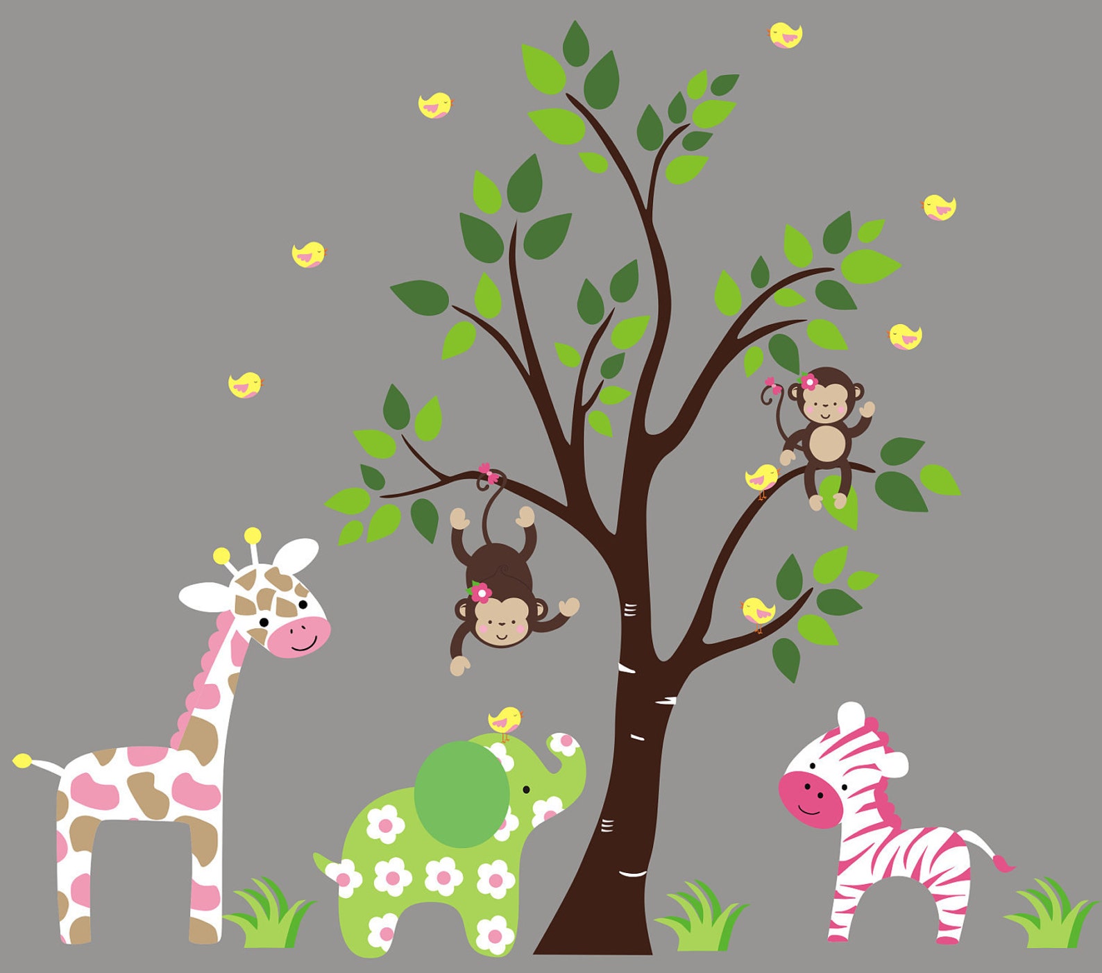 Nursery Wall Decals Safari Animal Decals Zoo Animal Decals Etsy
