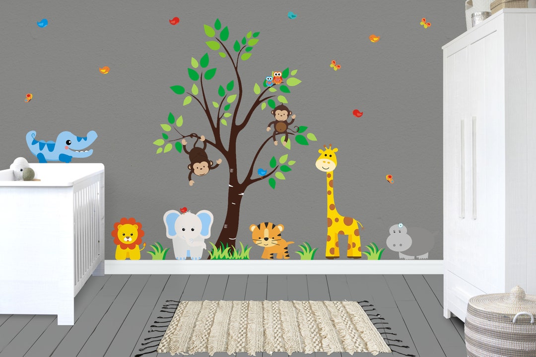 Zoo Animal Decals Wall Decals Nursery Nursery Wall Decals Etsy
