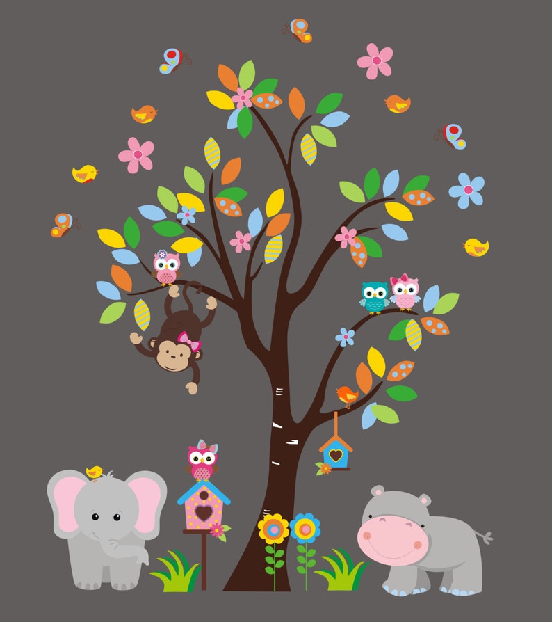 Girls Themed Nursery Wall Decals Pink Tones and Colors Etsy