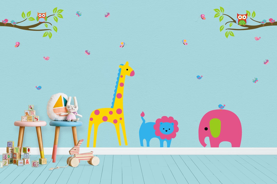 Safari Wall Decals Nursery Wall Art Animals Jungle Wall Etsy