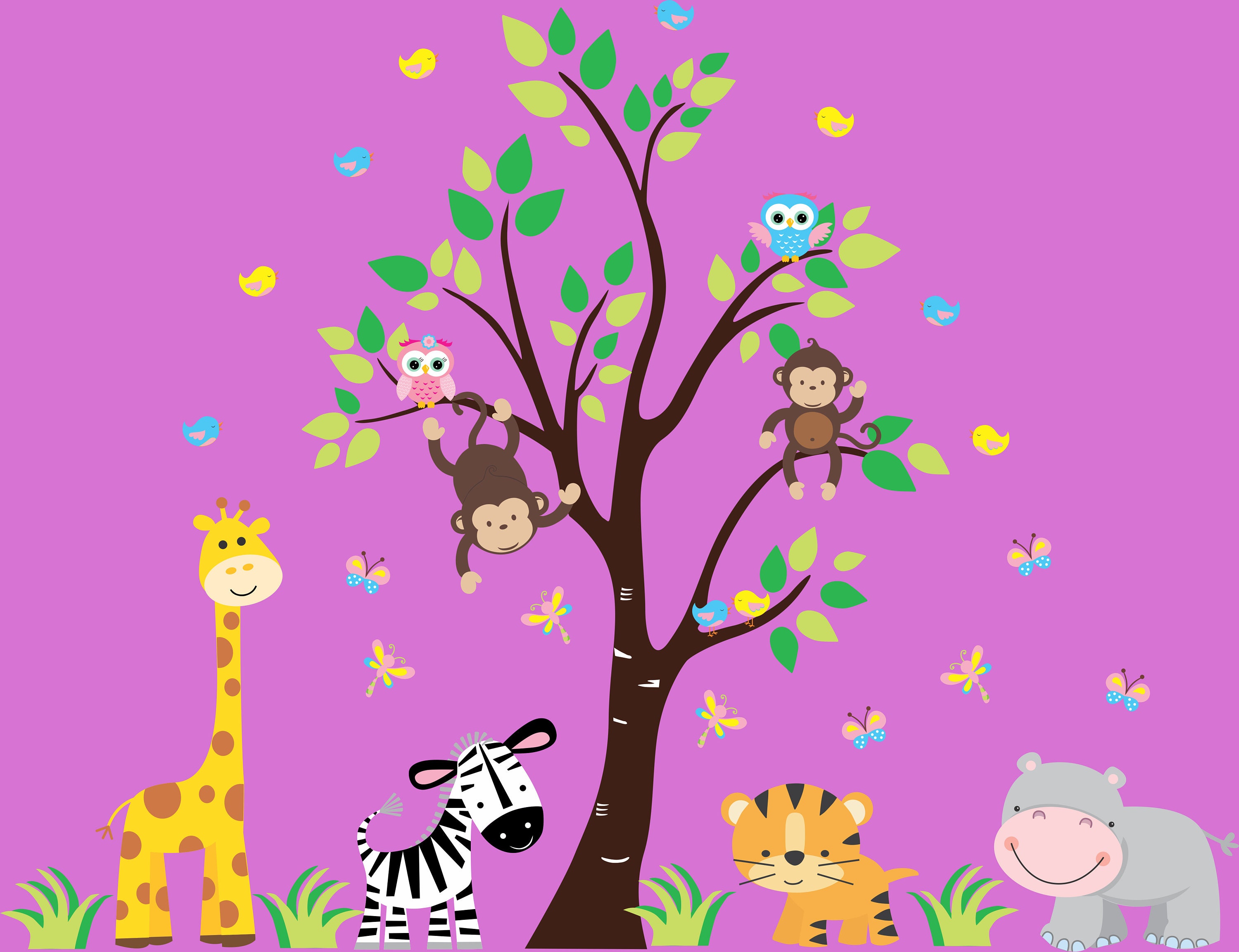 Wall Decals Baby Kids Room Stickers Jungle Baby Decals Etsy