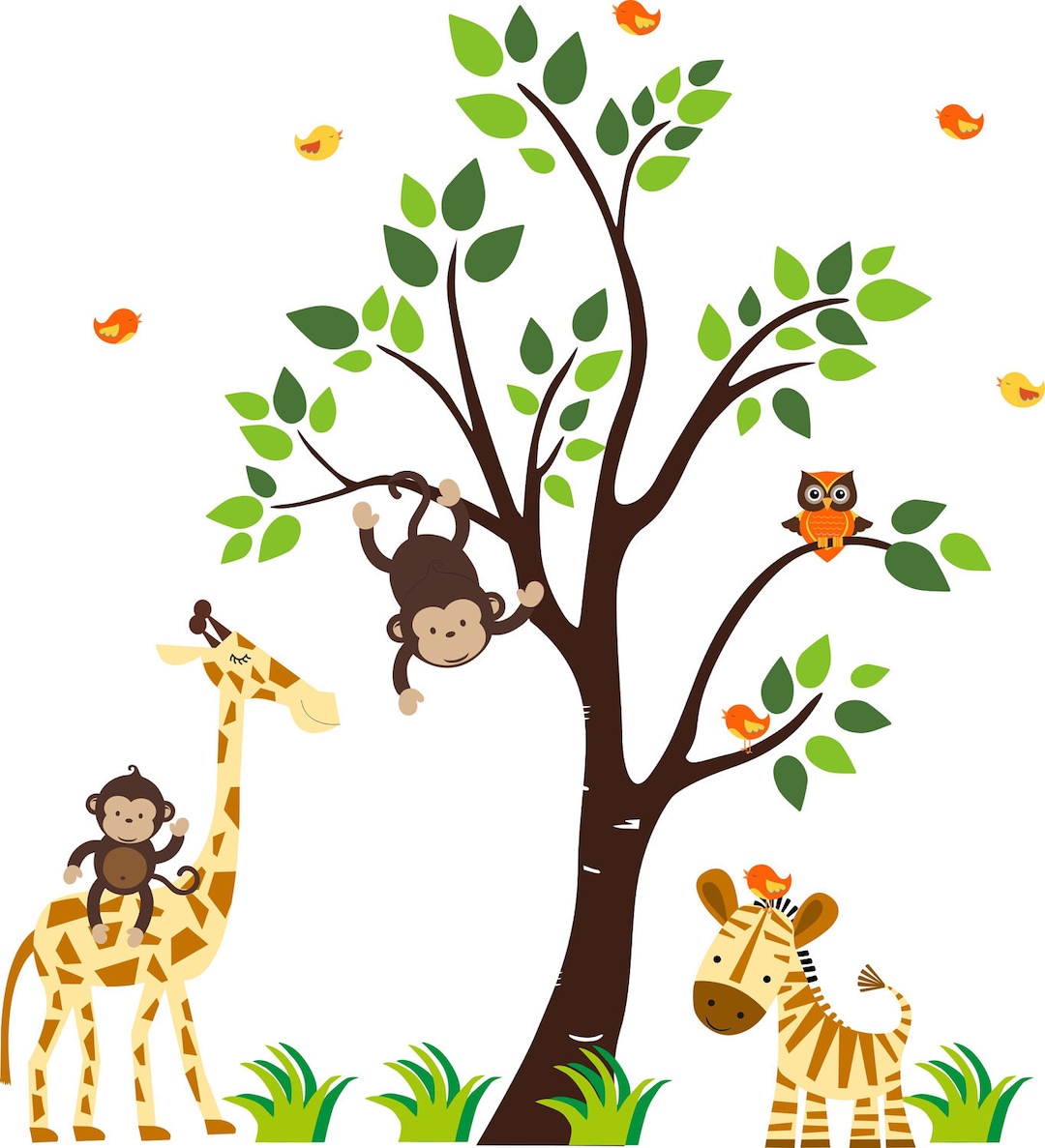 Jungle Wall Decals Safari Wall Decals Tree Wall Decals Nurseries