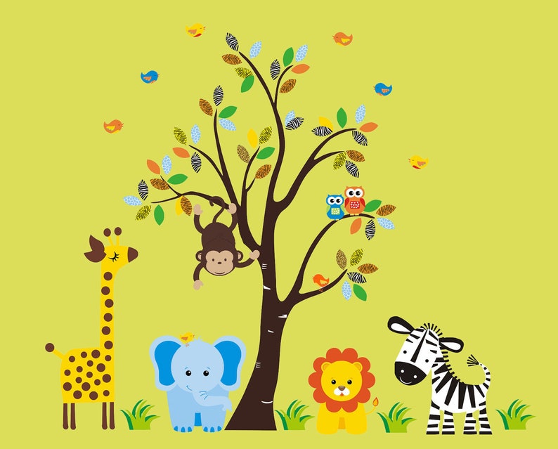 Nursery Wall Decals Baby Stuff Safari Stickers Jungle Etsy