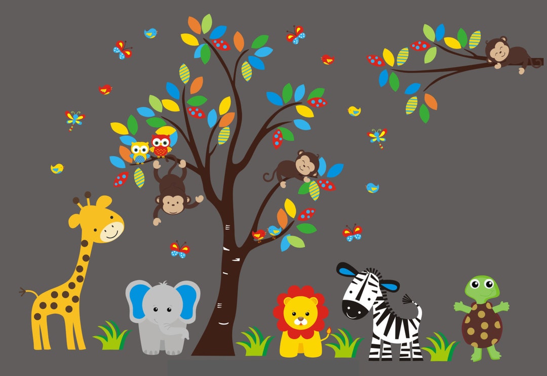 Nursery Wall Decals Safari Baby Decal Jungle Wall Stickers - Etsy
