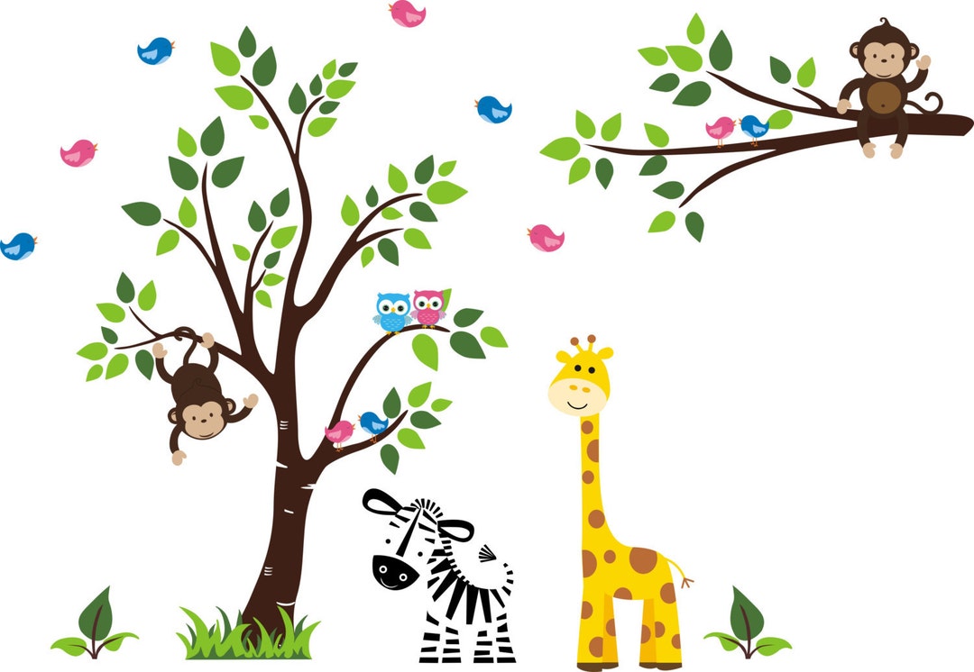 Zoo Animal Decals Nursery Wall Decals Jungle Animal Decals Safari Wall