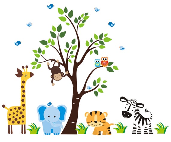 wall stickers nursery wall decals nature baby nursery | etsy