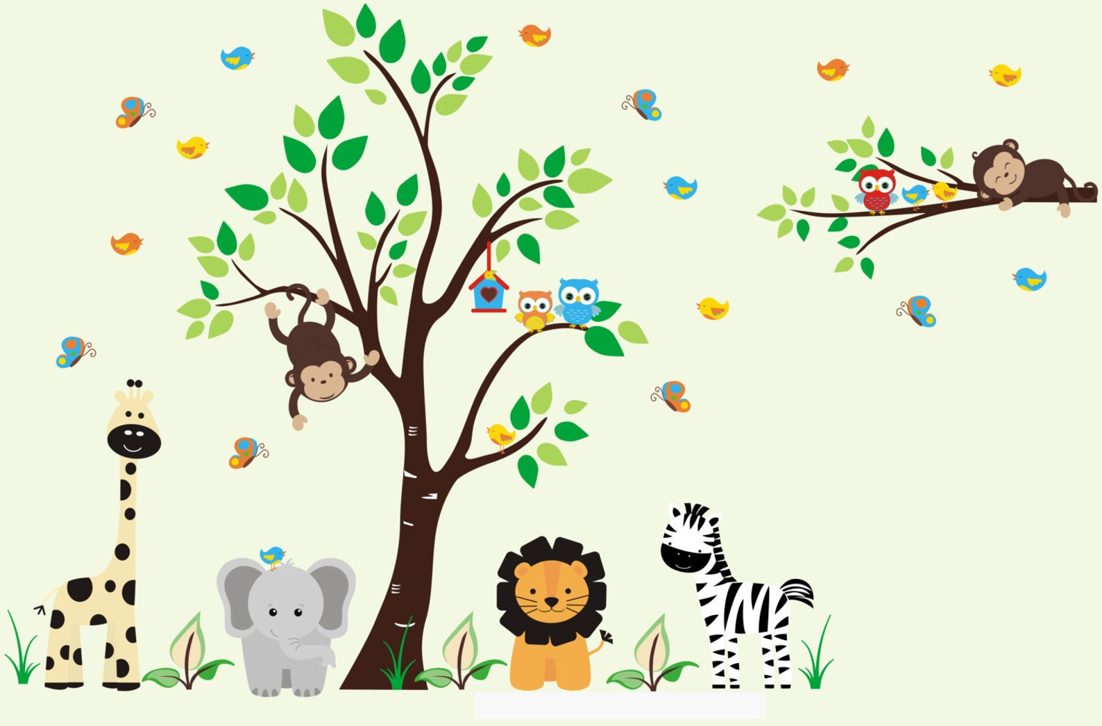 Nursery Wall Decals Safari Wall Decals Animals Wall Etsy