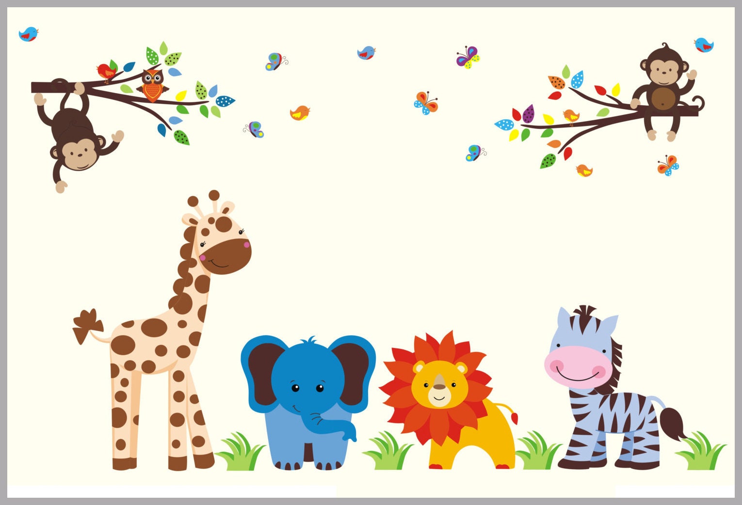 Reusable Wall Decals Safari Wall Decals Nursery Wall Art Etsy
