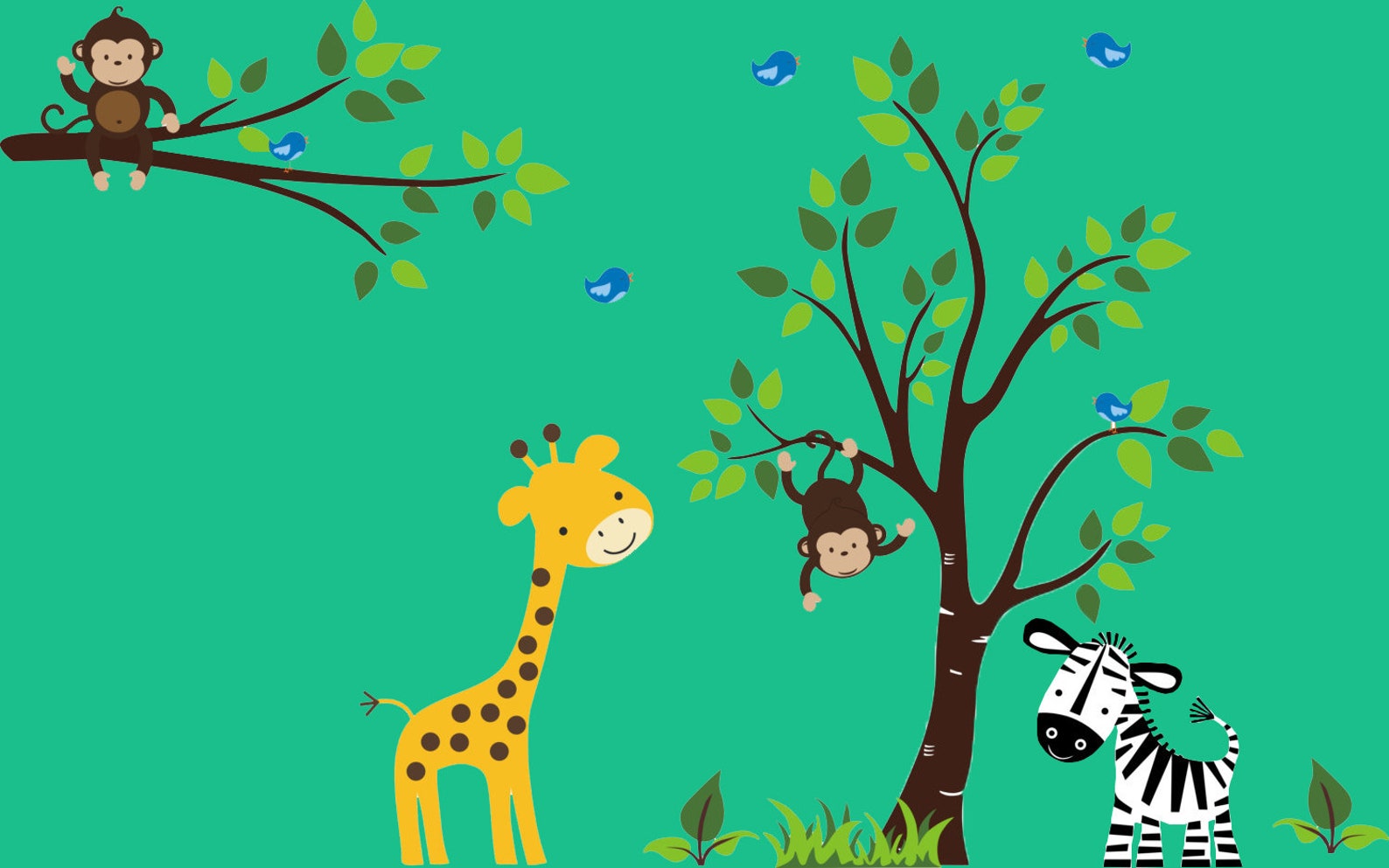 Jungle Wall Decals Safari Wall Decals Nursery Room Stickers Etsy