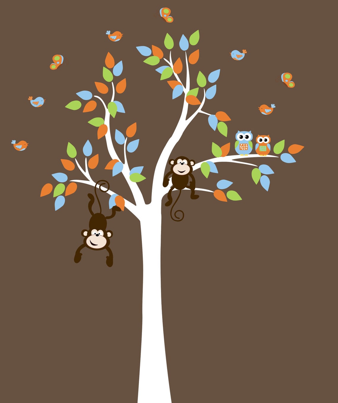 Nature Wall Decals White Tree Decal White Tree Wall Etsy