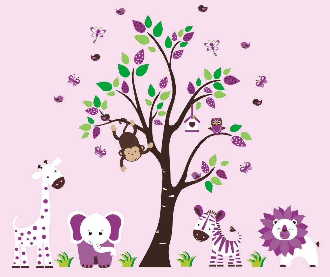Nursery Wall Decals Safari Wall Decals Jungle Wall Decals Etsy
