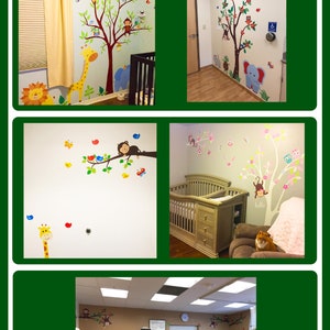 Reusable Wall Art Large Tree Decal Monkey Wall Decal Nursery Wall ...