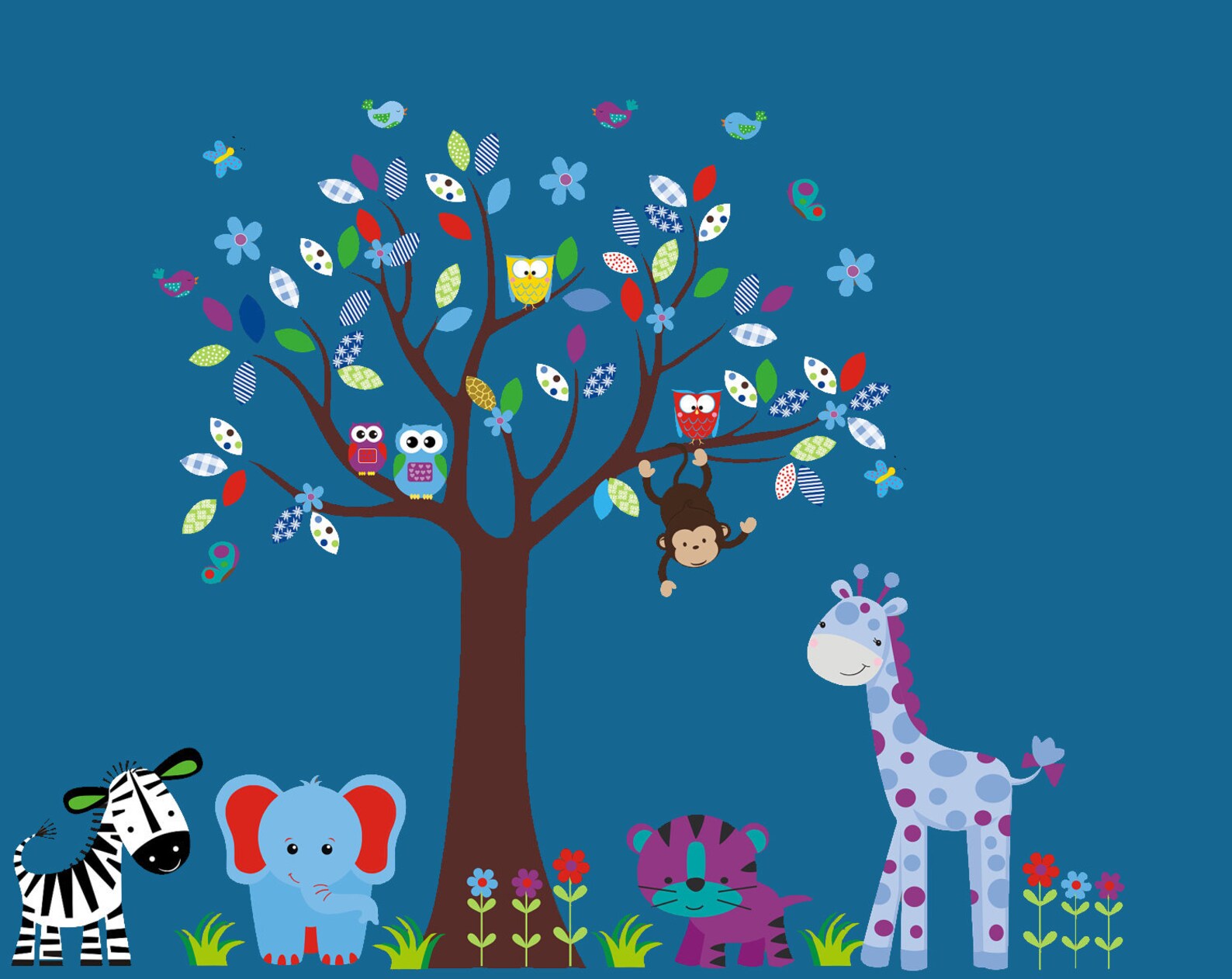 Blue Colored Nursery Decals Nursery Wall Decals Blue and Etsy