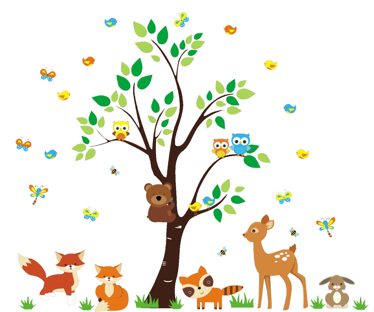 Forest Baby Wall Decals Woodland Wall Decals Forest Animal Etsy