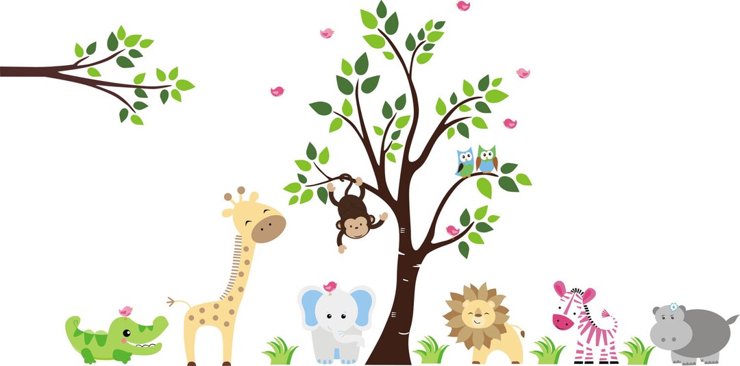 Baby Room Decals Safari Animal Decals Nursery Design Etsy