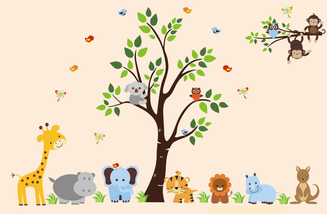 Children's Wall Decals Nursery Wall Decal Safari Wall Etsy