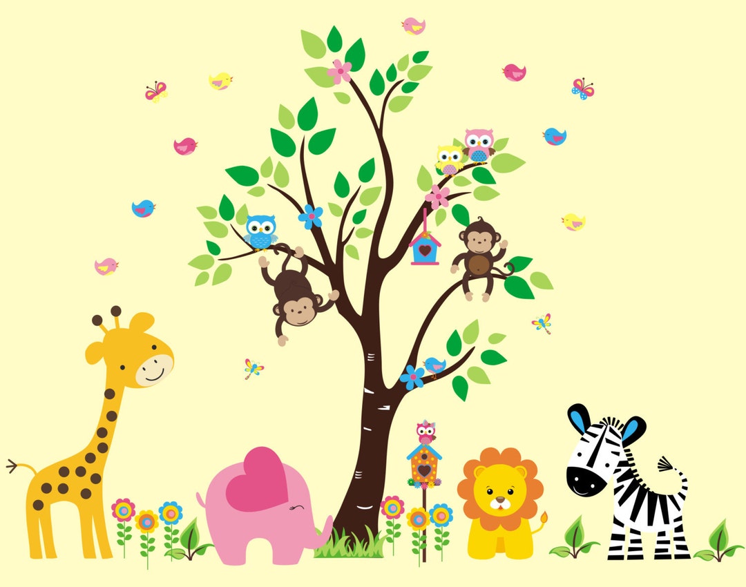 Nursery Wall Decals Nursery Decor Safari Animal Decals Baby Room Decal