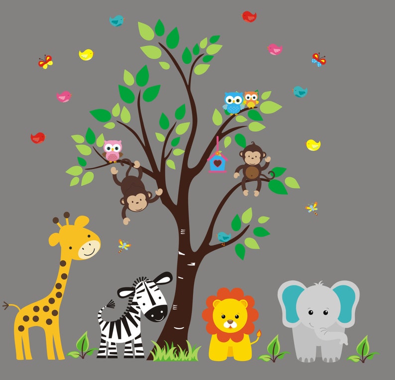 Nursery Wall Decals Safari Wall Decals Nature Wall Etsy