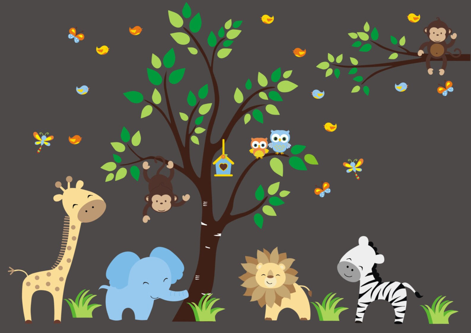 Jungle Wall Decals Zoo Animal Wall Decals Safari Wall Etsy