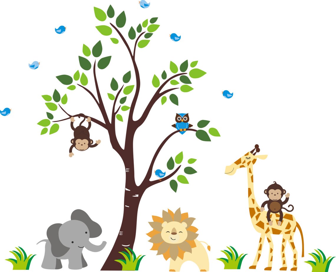 Nursery Wall Decals Baby Wall Decals Animal Decals Baby Etsy