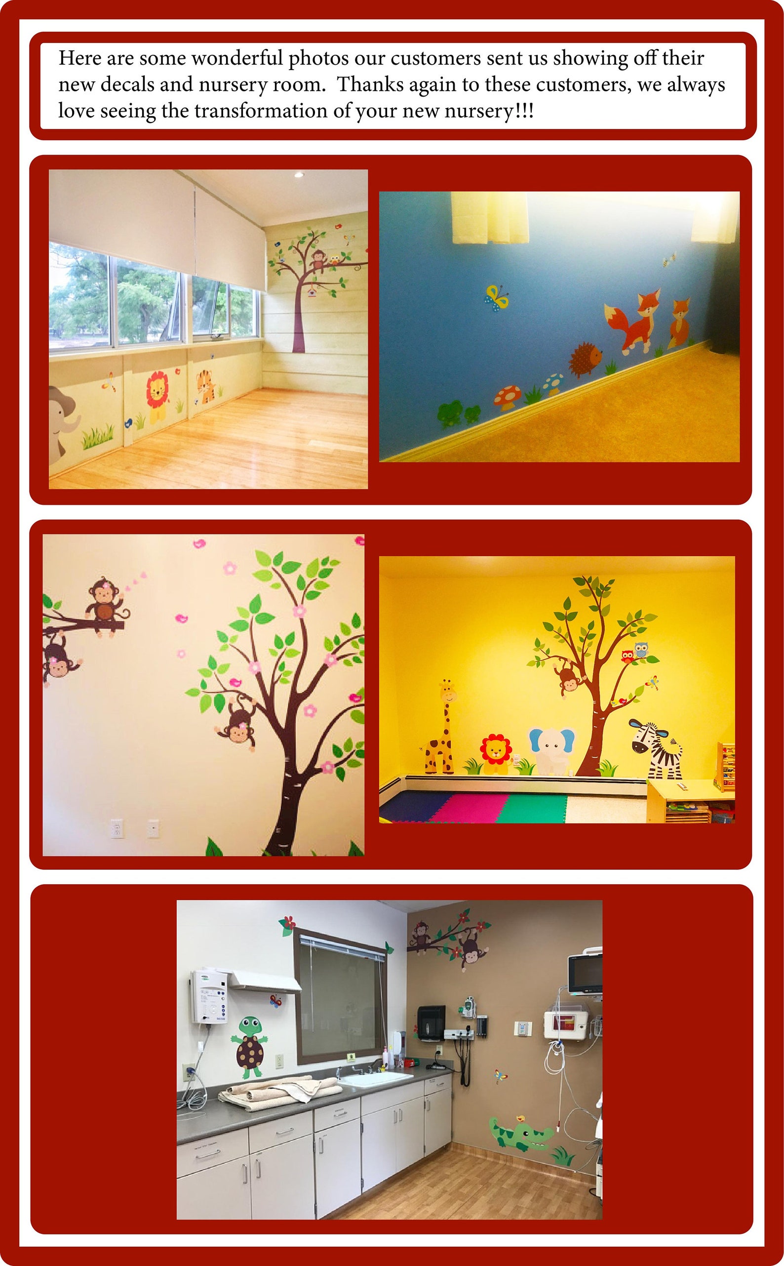 Large Animal Decals Safari Wall Decals Nature Wall Decals Etsy