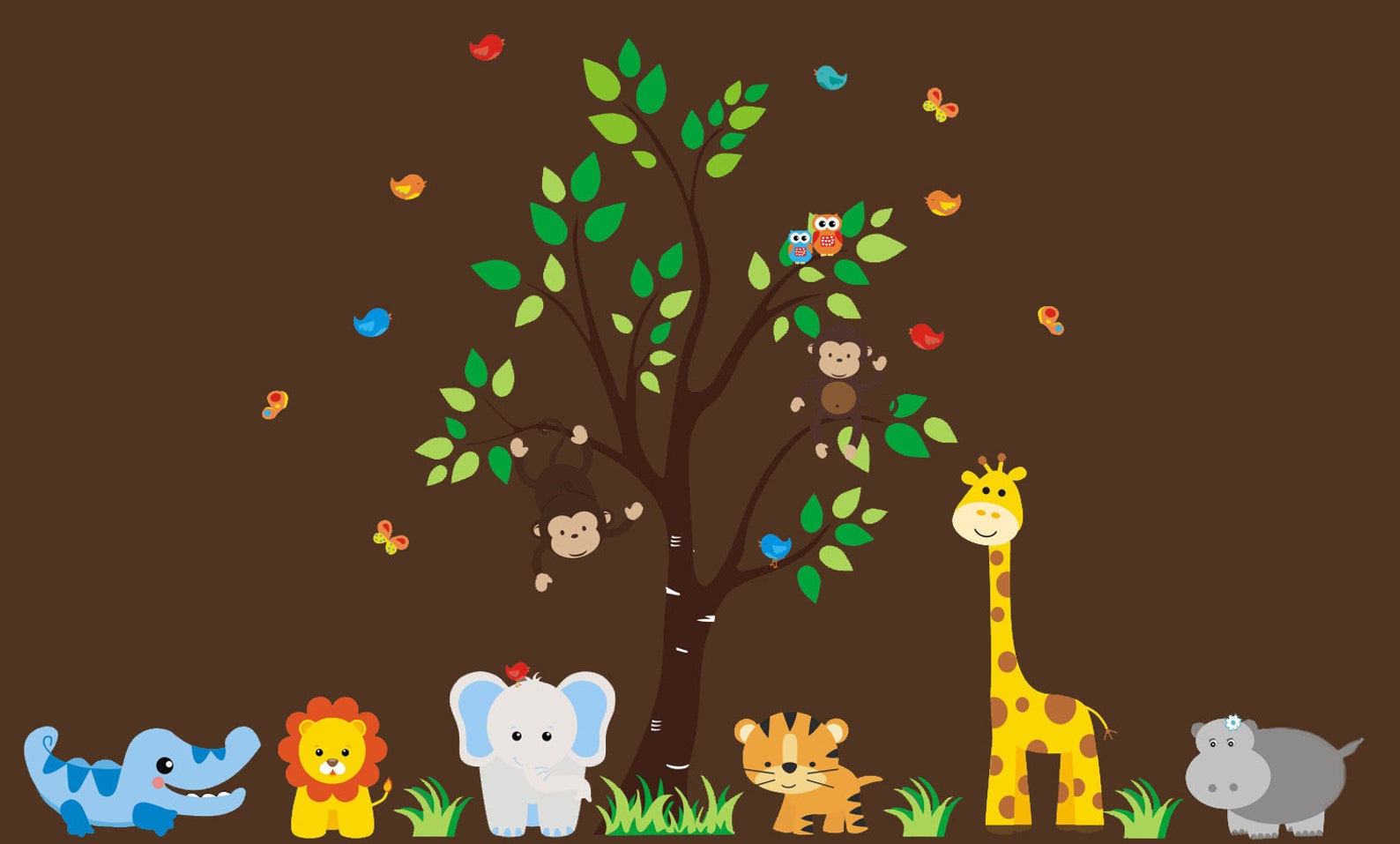 Zoo Animal Decals Wall Decals Nursery Nursery Wall Decals Etsy