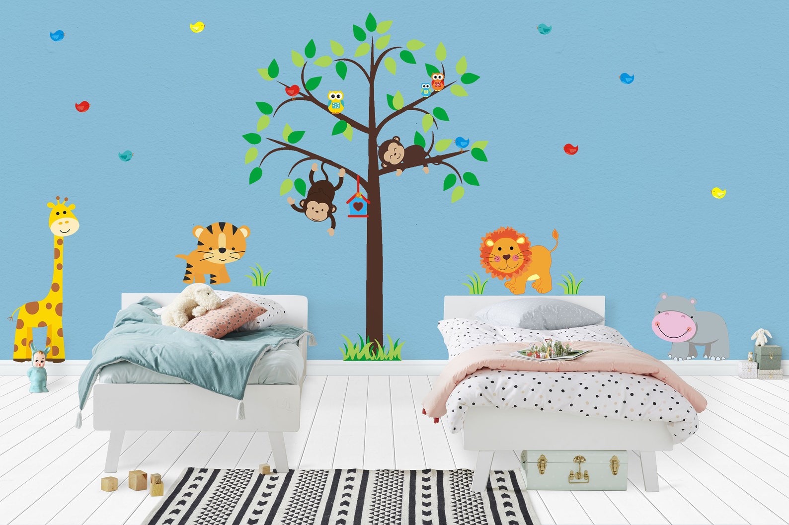 Nursery Wall Decals Safari Animal Wall Decals Zoo Animal Etsy