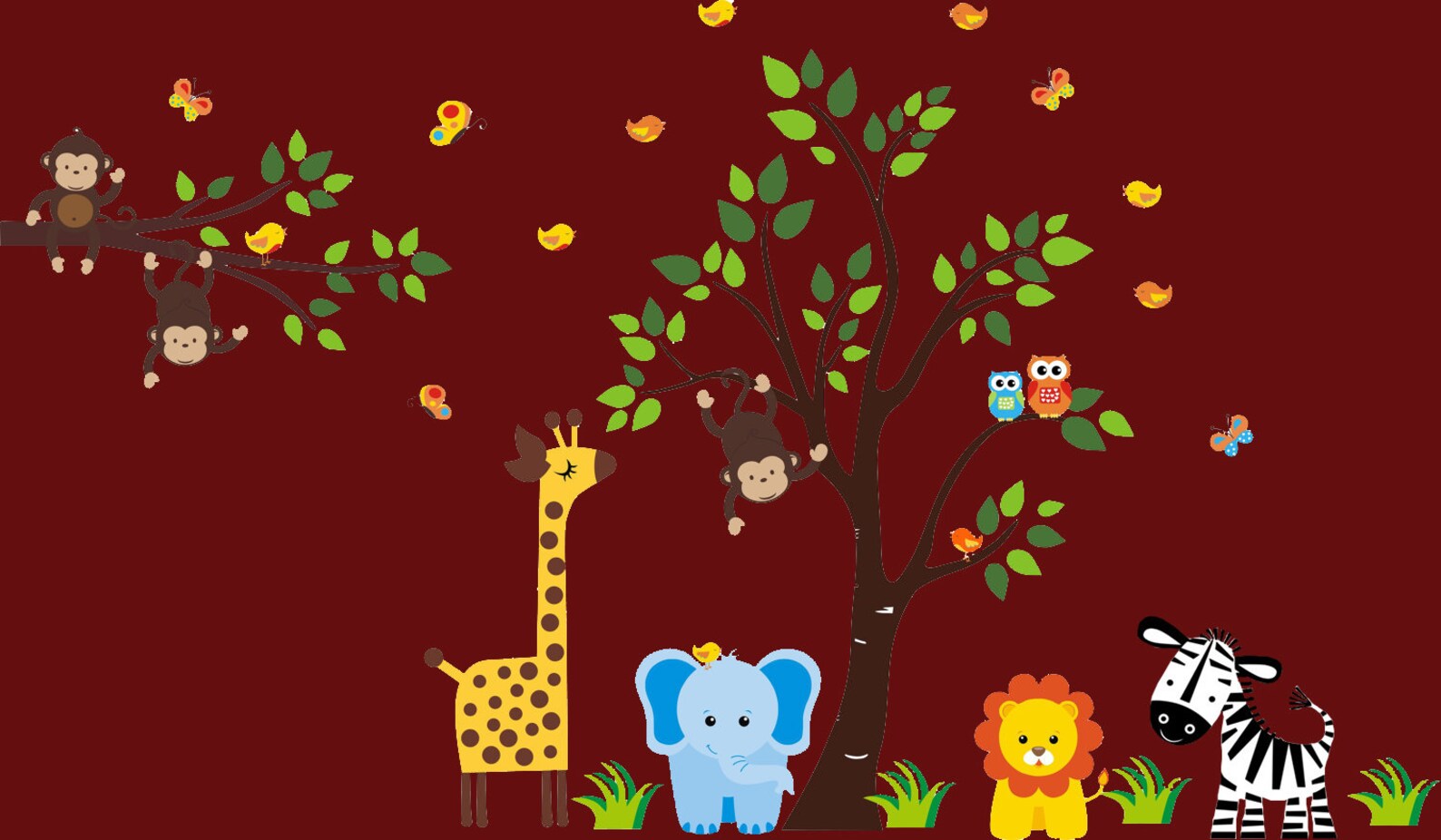 Baby Room Jungle Wall Stickers Safari Animal Wall Stickers Etsy
