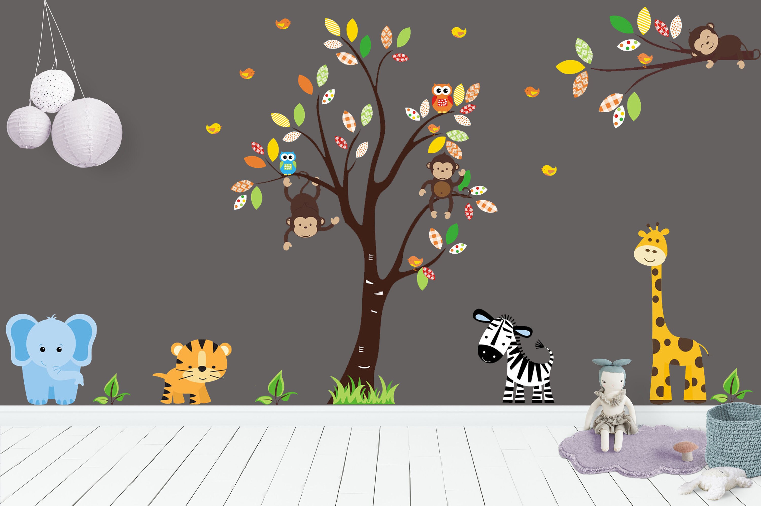 Large Animal Decals Large Nursery Decals Blue Elephant Etsy