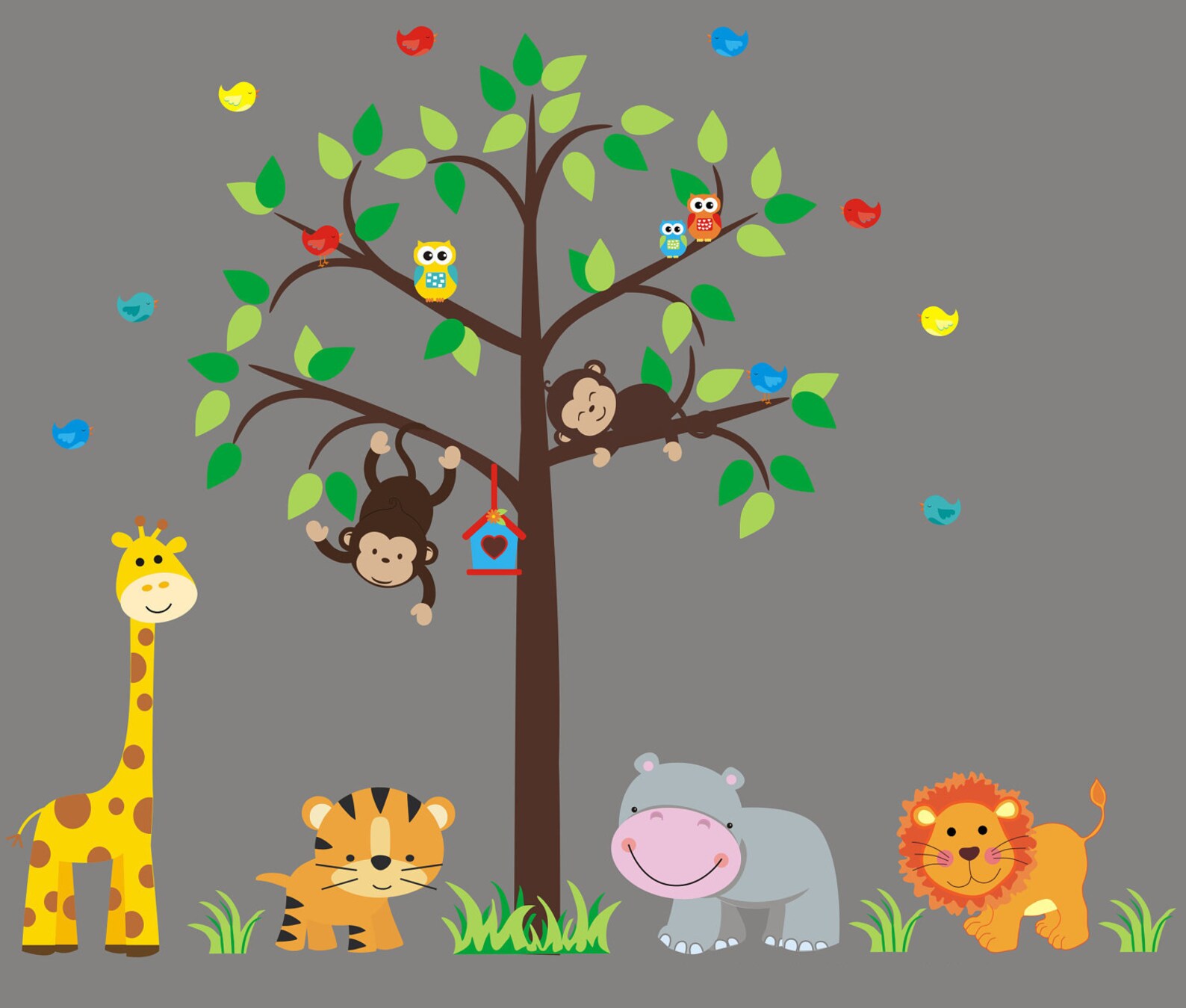 Nursery Wall Decals Safari Animal Wall Decals Zoo Animal Etsy
