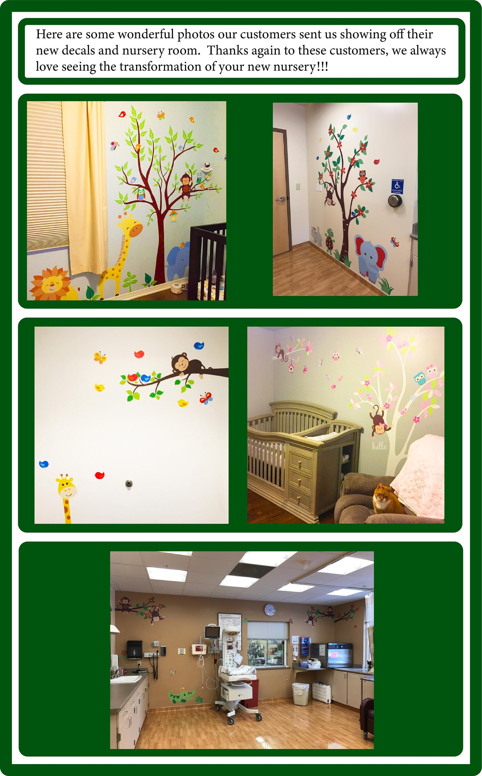 Large Animal Decals Safari Wall Decals Nature Wall Decals Etsy