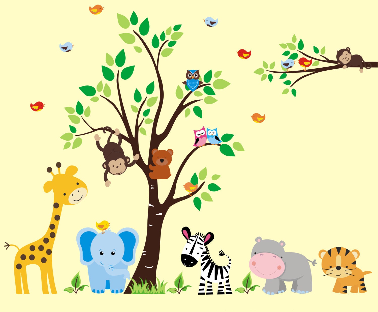 Baby Pink Nursery Wall Stickers Nursery Wall Decals Baby Etsy