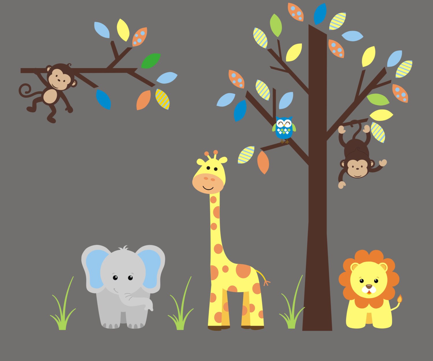 Wall Decals Nursery Safari Animal Stickers Wall Art Etsy Australia