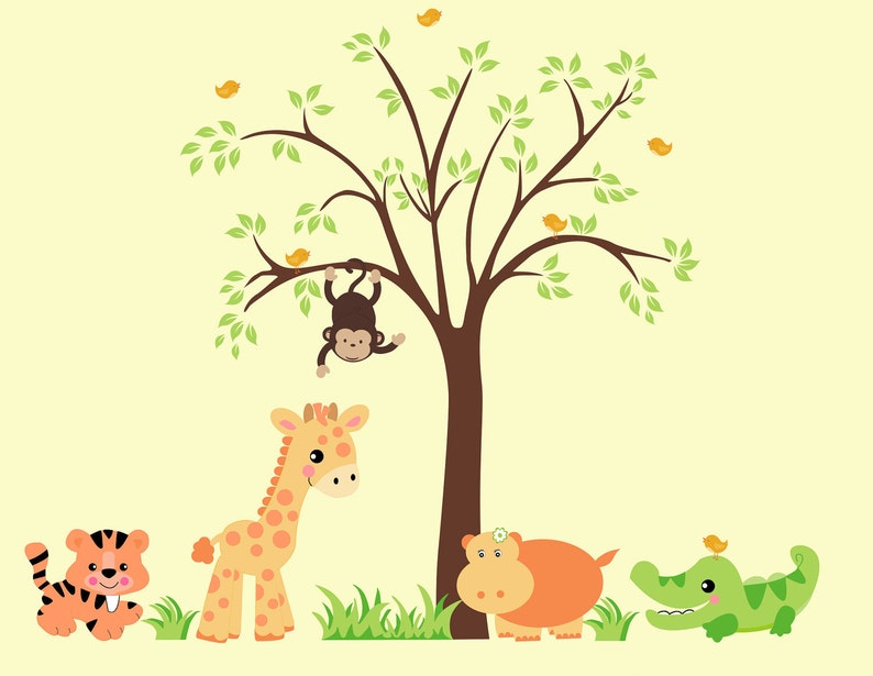 Safari Wall Decals Nursery Room Stickers Baby Room Decor Etsy
